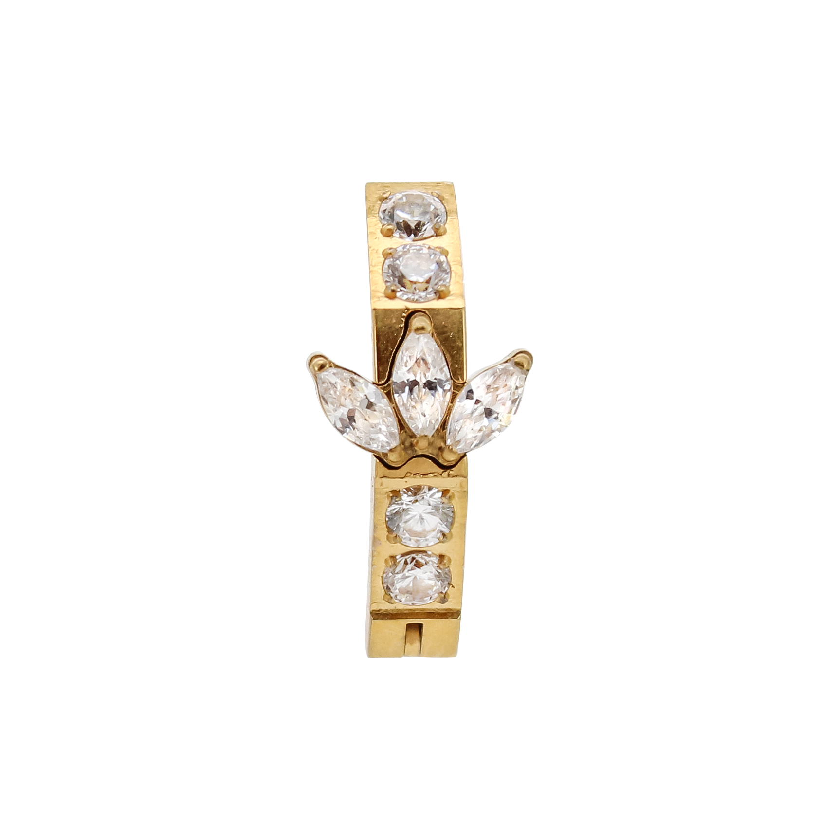 Moon marquise clicker ring