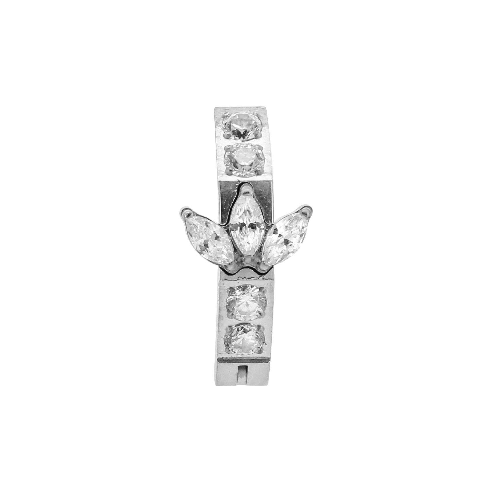 Moon marquise clicker ring