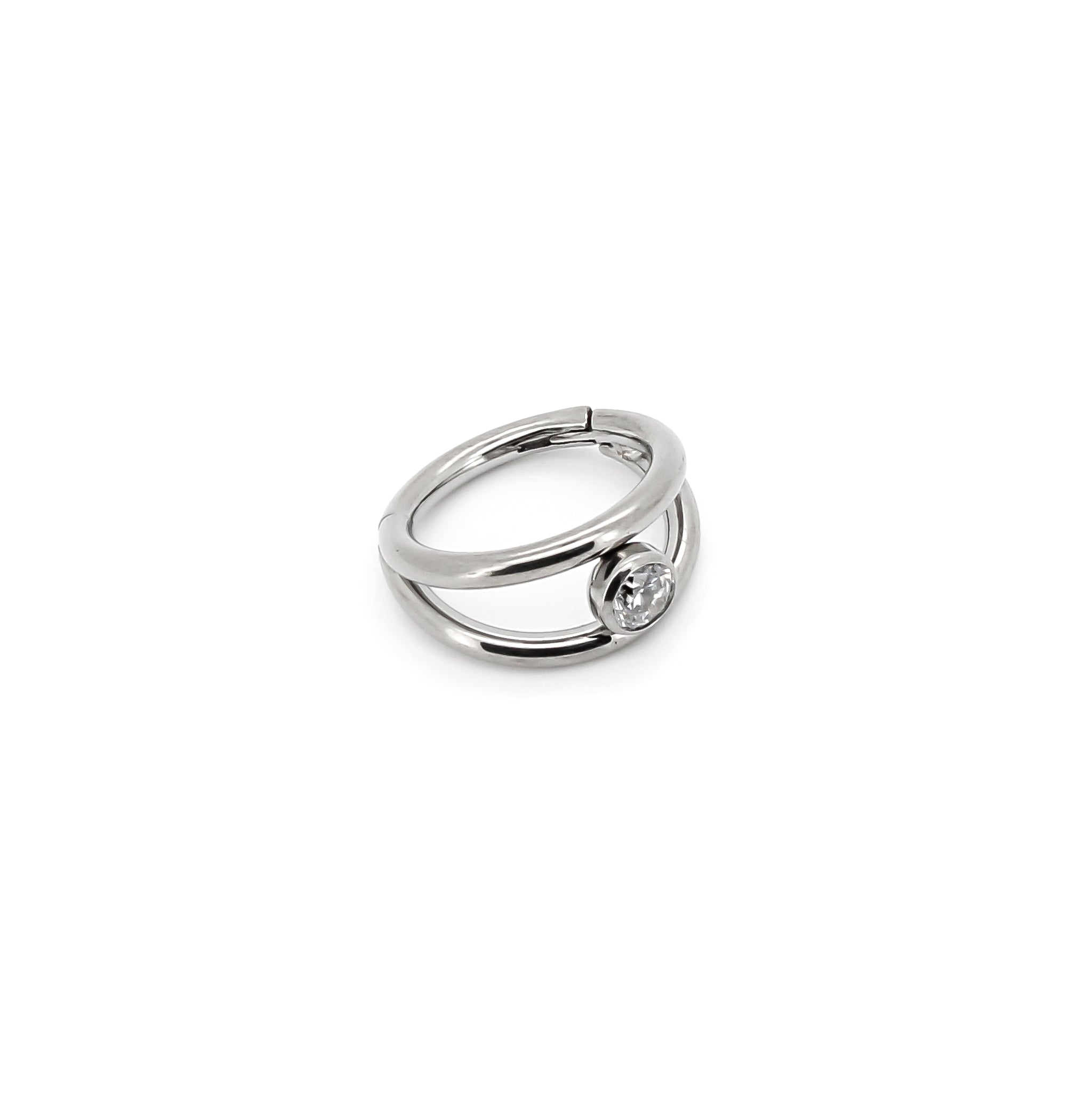Crystal dot clicker ring