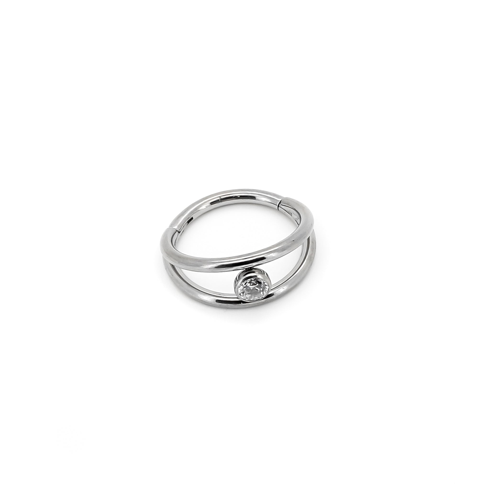 Crystal dot clicker ring