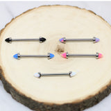 T colorful spike barbell