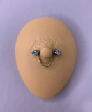 T gemstone chain nipple